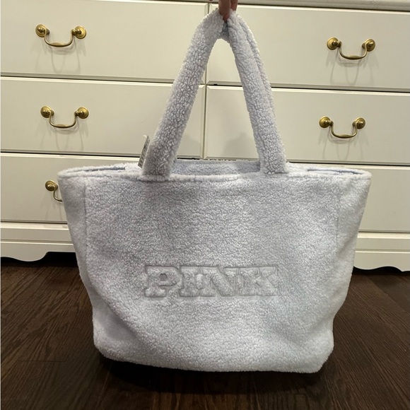 Fluffy Tote Bag - VS PINK - baby blue - Picture 2 of 8